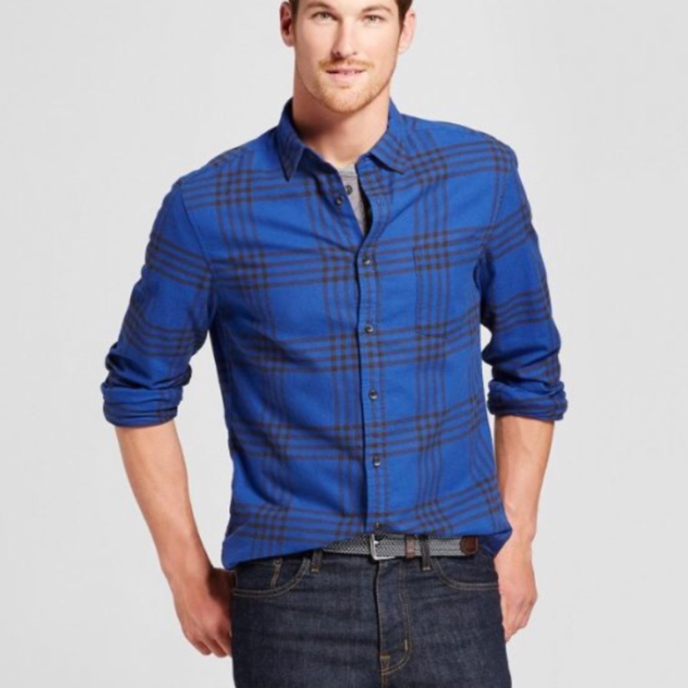 Goodfellow & Co. blue & black men’s flannel shirt